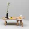 Batea L Table Oak & White