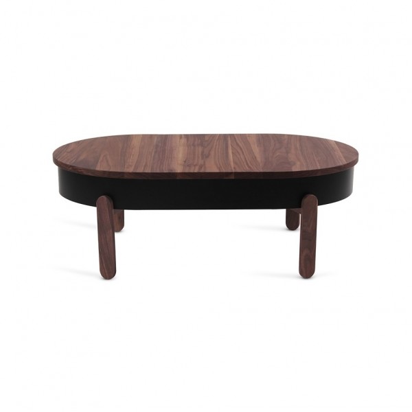 Batea L Table Walnut & Black