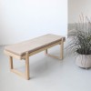 Oak and Leather Bench