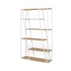 Albi Bookcase Light Oak and White Steel