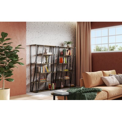 Albi Bookcase Light walnut & Black