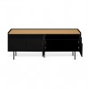 Radio TV Stand Pure Black Oak Metallic Legs