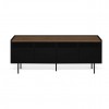 Radio TV Stand Pure Black Walnut Metallic Legs