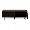 Radio TV Stand Pure Black Walnut Metallic Legs