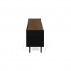 Radio TV Stand Pure Black Walnut Metallic Legs