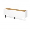 Radio Pure White and Oak Metallic Legs