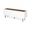 Radio Pure White and Walnut Metallic Legs