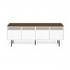 Radio Pure White and Walnut Metallic Legs